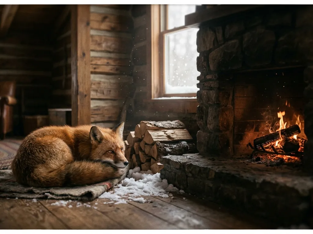 Cinematic Kodak Portra Fox Fireside Glow