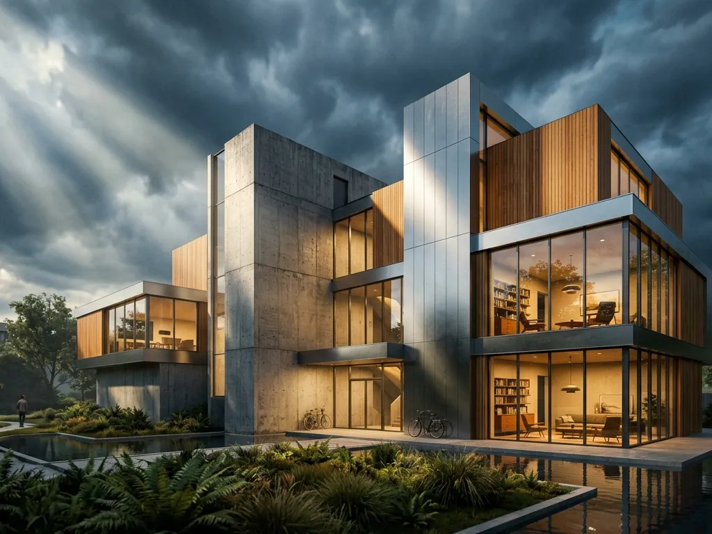 Cinematic Stormlit Tilt-Shift Architecture