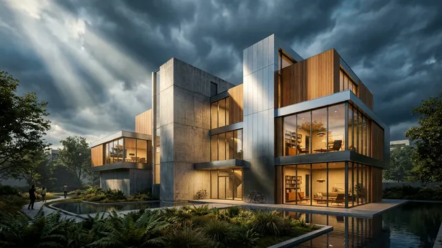 Cinematic Stormlit Tilt-Shift Architecture