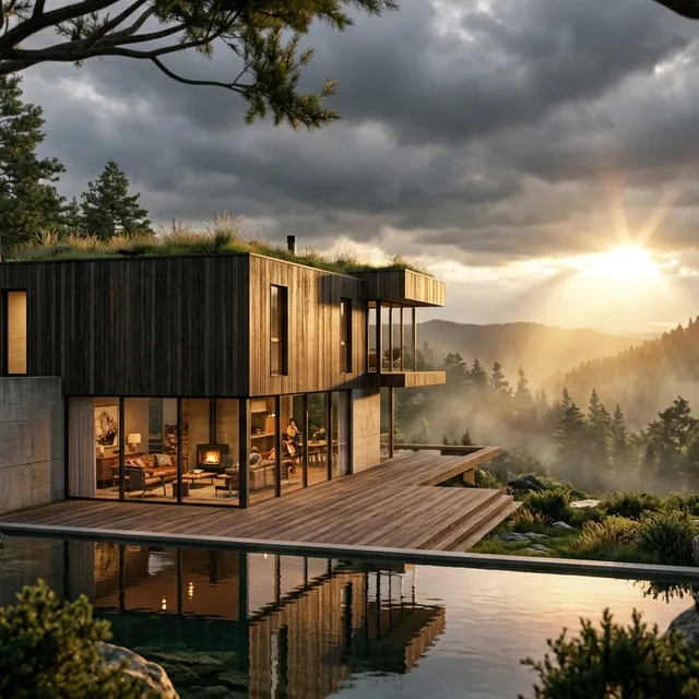 Cinematic Tilt-Shift Golden Hour Treehouse