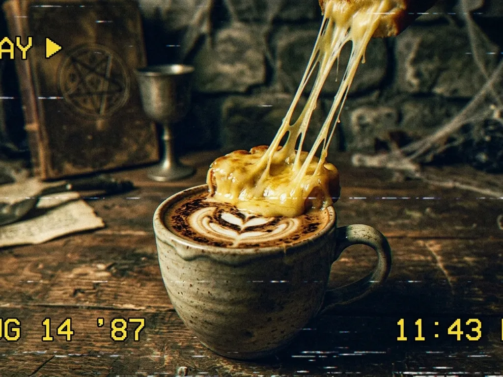 Vintage Dark Fantasy Latte Art Feast