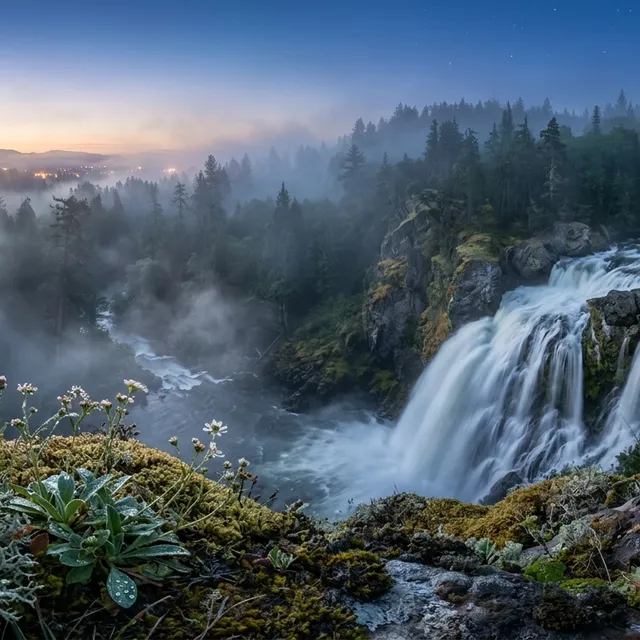 Baroque Misty Forest Waterfall in 8K Ultra Clarity