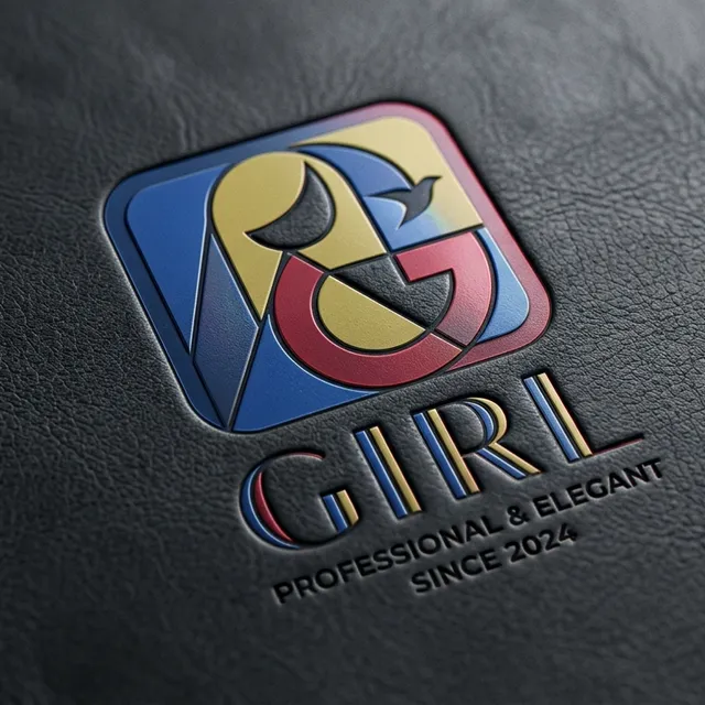 Hyper-Real Embossed Girl Logo Design