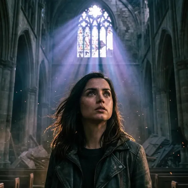 Comic / Storyboard - Cinematic Portrait in Ruined Gothic Cathedral