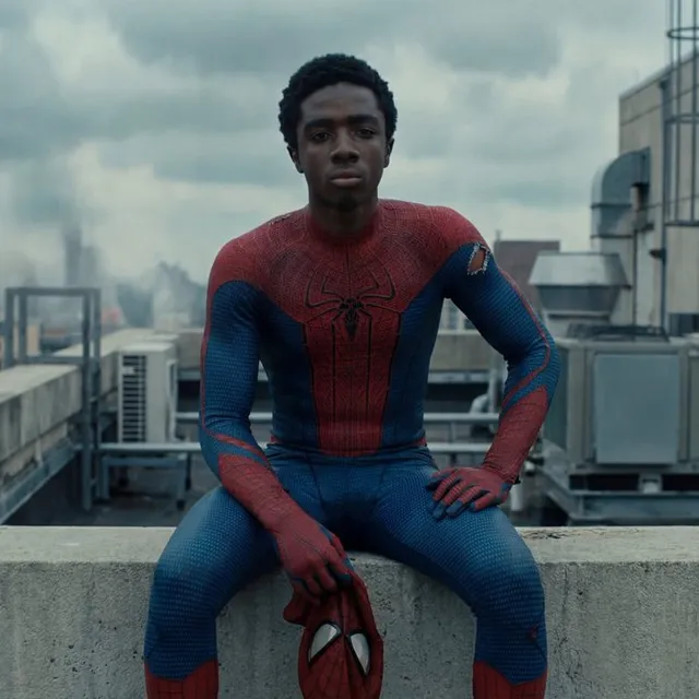 Comic / Storyboard - Photorealistic Superhero on Skyscraper Rooftop