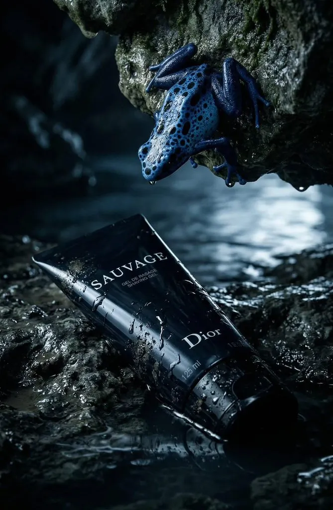 E-commerce Main Image - Luxury Product Photography of Dior Sauvage Shaving Gel