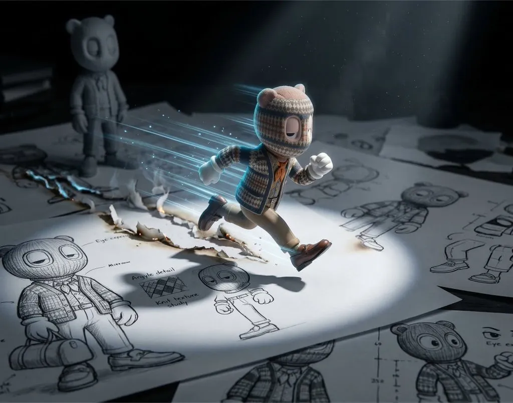Game Asset - Cinematic Macro Toy Photography of a Sprinting Character