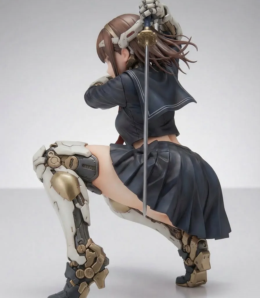 Game Asset - Samurai Mecha Girl Figure