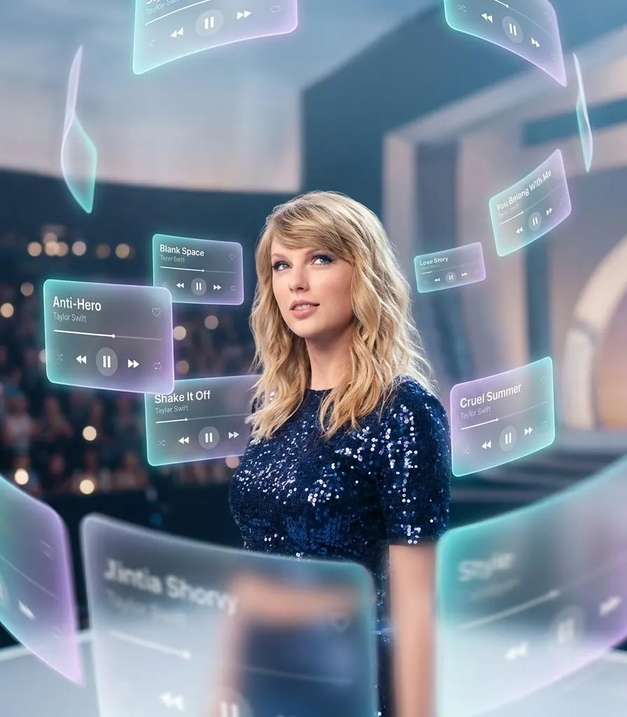 YouTube Thumbnail - Drake with Orbiting Glass Music Interfaces