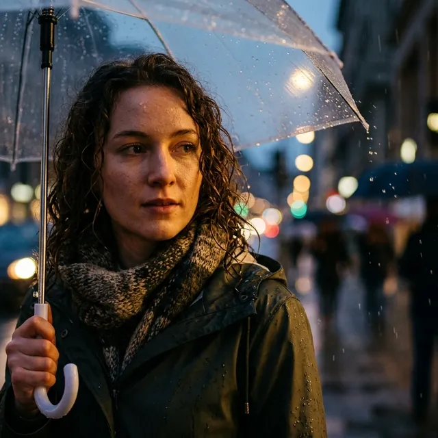 Cinematic Caravaggio Rain Portrait