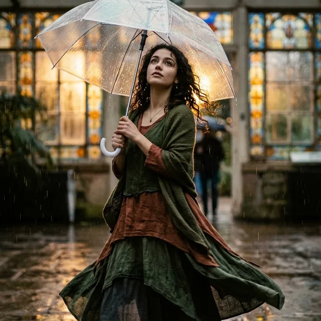 Cinematic Dark Fantasy Rain Portrait