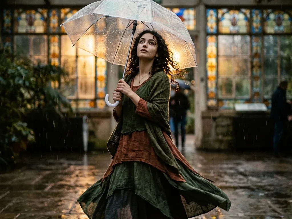 Cinematic Dark Fantasy Rain Portrait