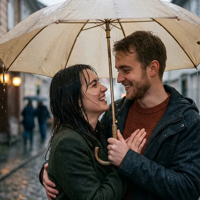Twilight Cinematic Rain Portrait